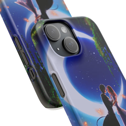 Moonlit Lovers Scene with Crescent Moon Case