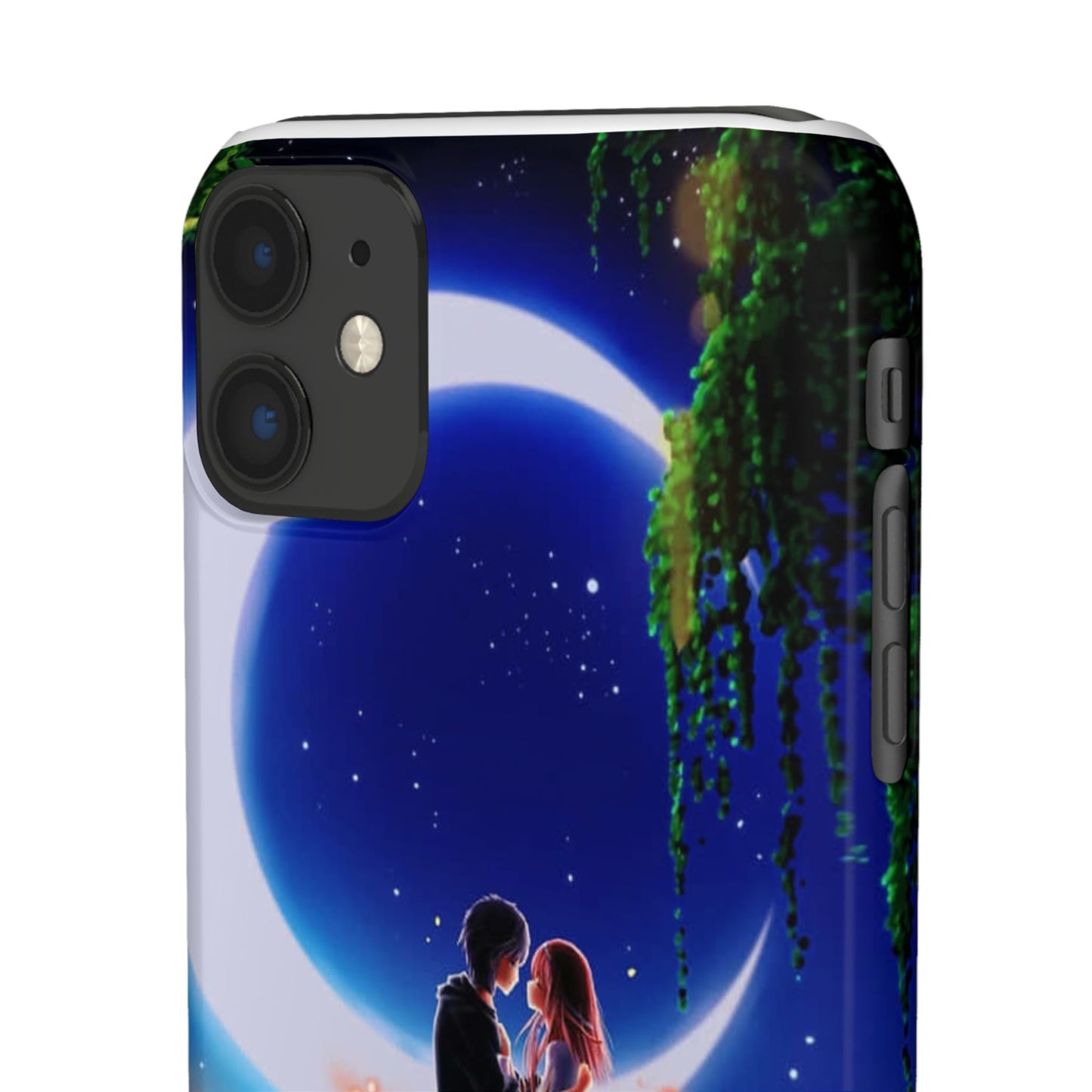 Moonlit Lovers Scene with Crescent Moon Case
