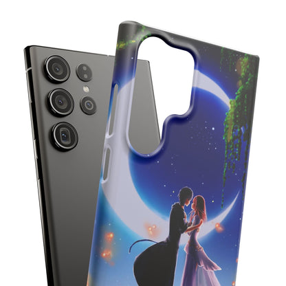 Moonlit Lovers Scene with Crescent Moon Case
