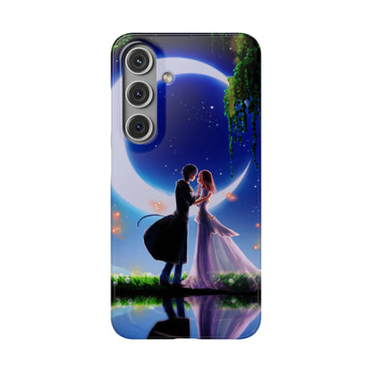 Moonlit Lovers Scene with Crescent Moon Case