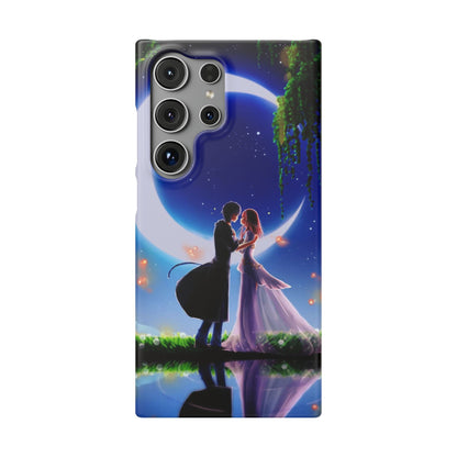 Moonlit Lovers Scene with Crescent Moon Case