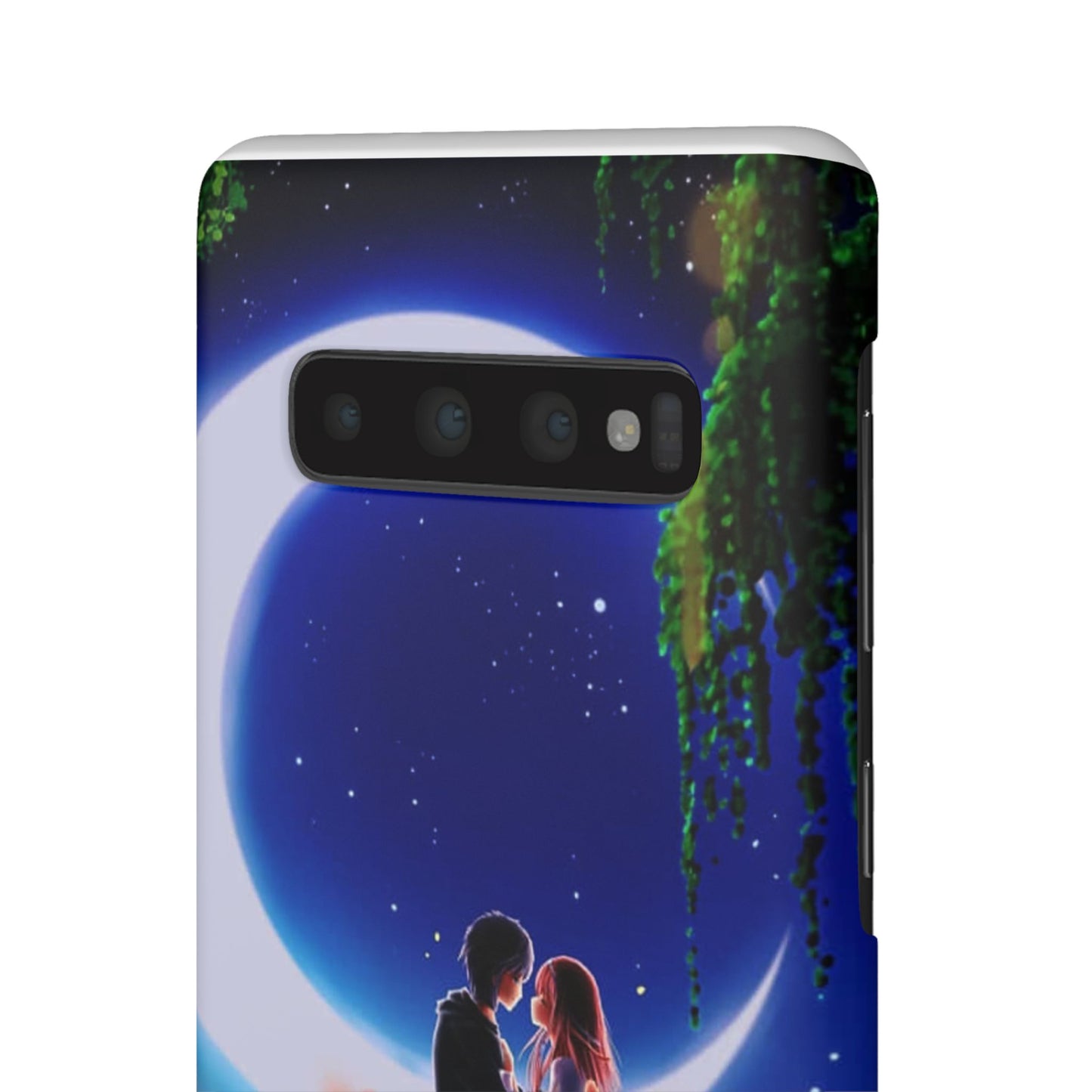 Moonlit Lovers Scene with Crescent Moon Case