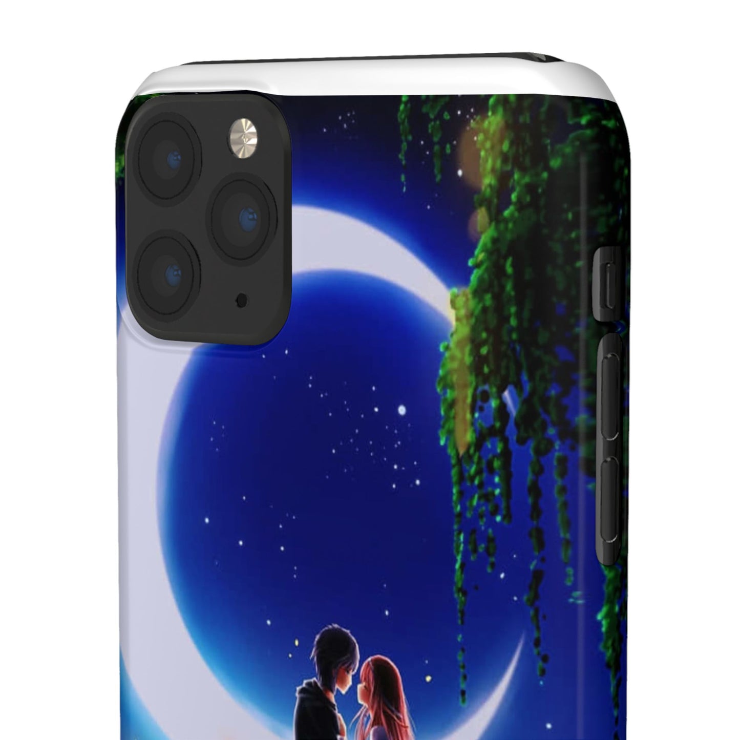 Moonlit Lovers Scene with Crescent Moon Case