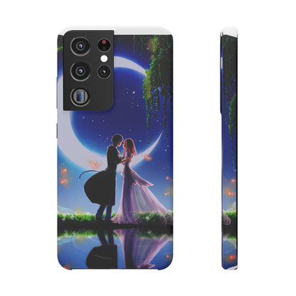 Moonlit Lovers Scene with Crescent Moon Case