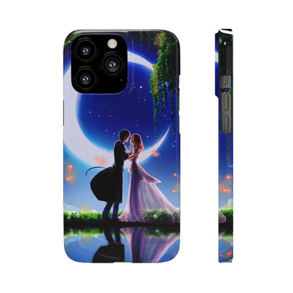Moonlit Lovers Scene with Crescent Moon Case