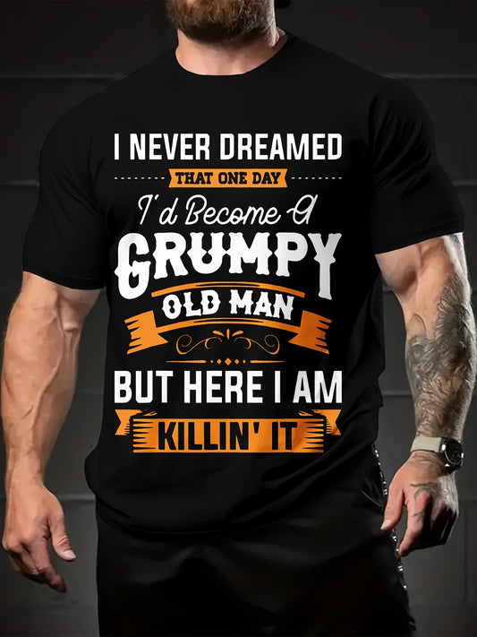 Funny Quote Printed Men's T-shirt Short Sleeve
