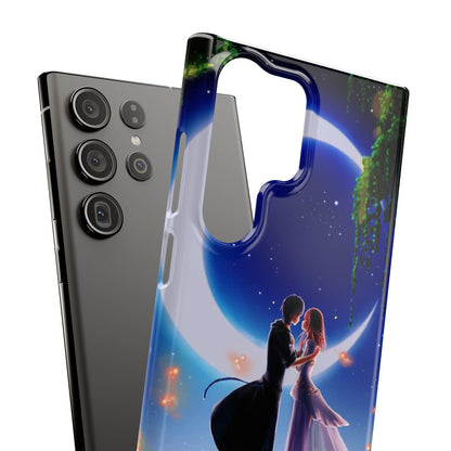 Moonlit Lovers Scene with Crescent Moon Case
