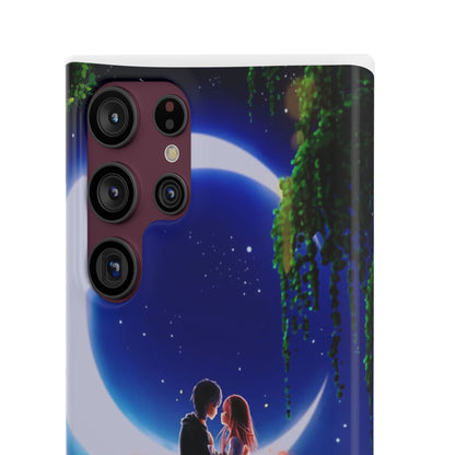 Moonlit Lovers Scene with Crescent Moon Case