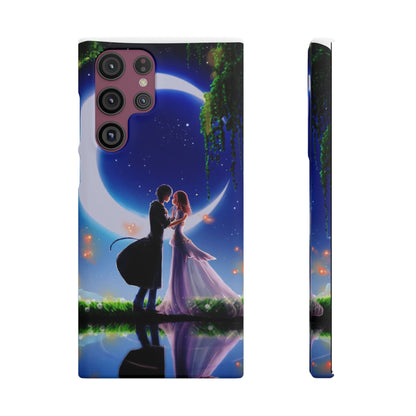 Moonlit Lovers Scene with Crescent Moon Case