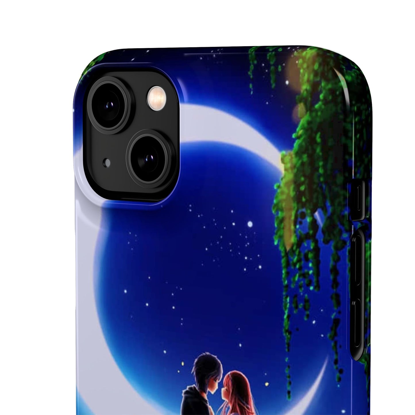 Moonlit Lovers Scene with Crescent Moon Case