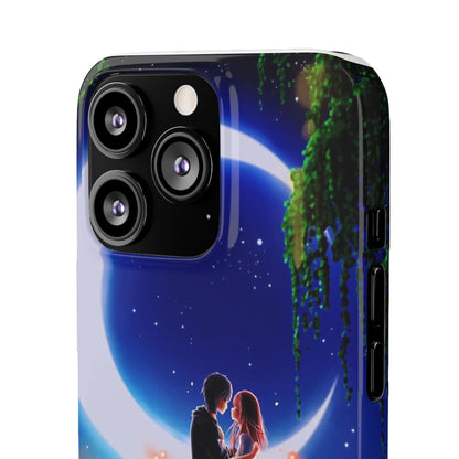 Moonlit Lovers Scene with Crescent Moon Case