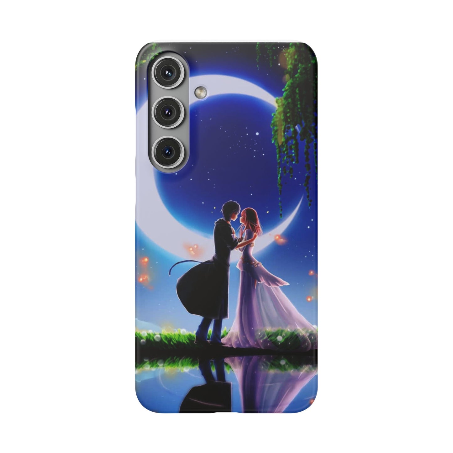 Moonlit Lovers Scene with Crescent Moon Case
