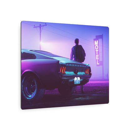 Metal Art Sign - Retro Neon Car