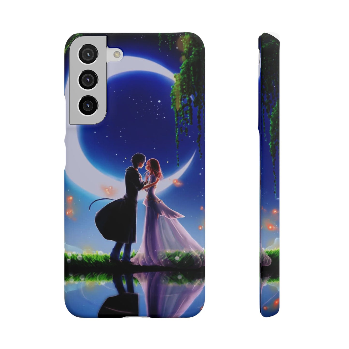 Moonlit Lovers Scene with Crescent Moon Case