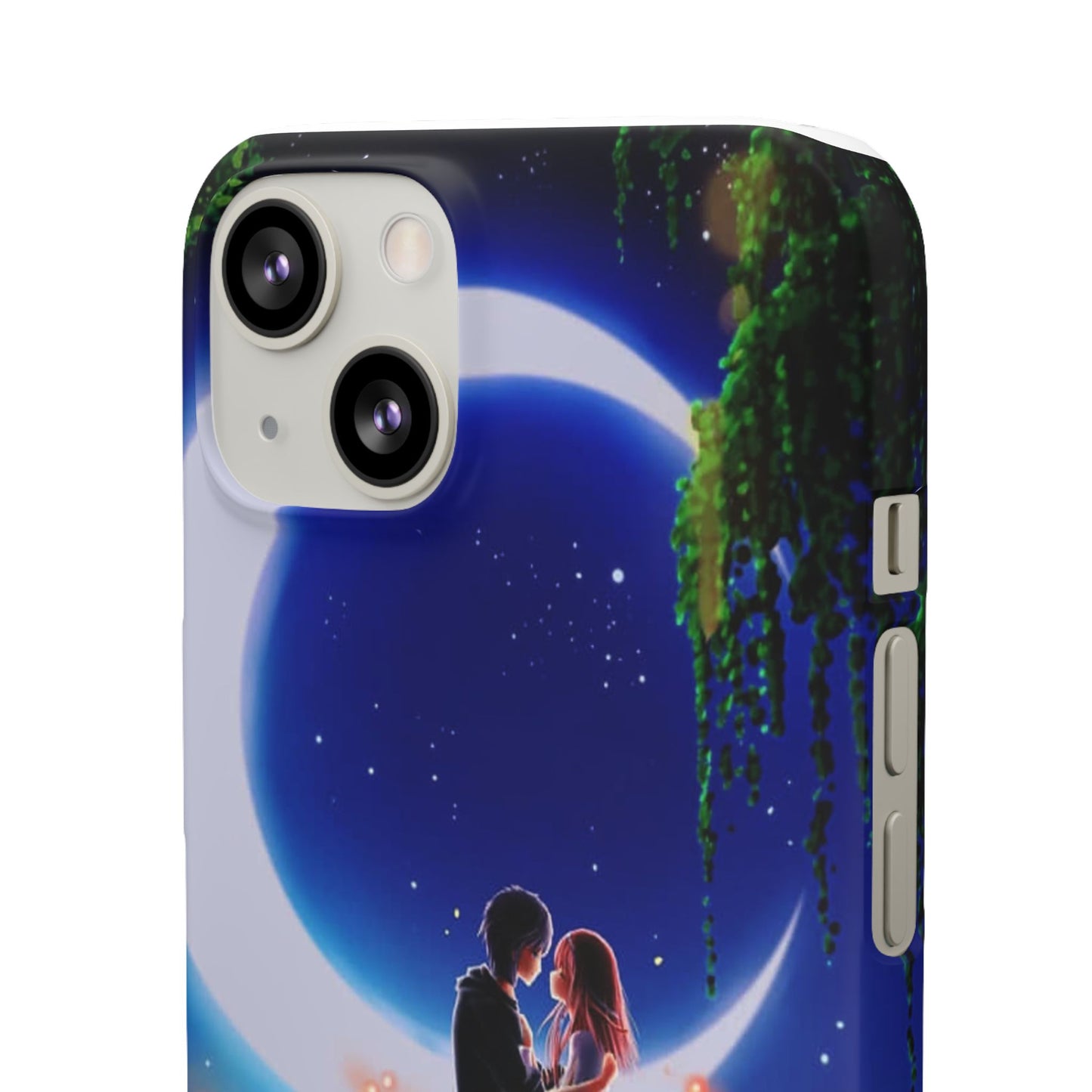 Moonlit Lovers Scene with Crescent Moon Case