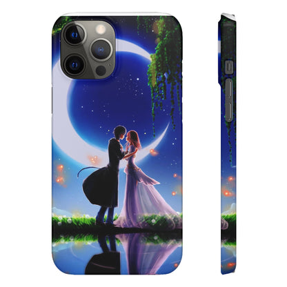 Moonlit Lovers Scene with Crescent Moon Case