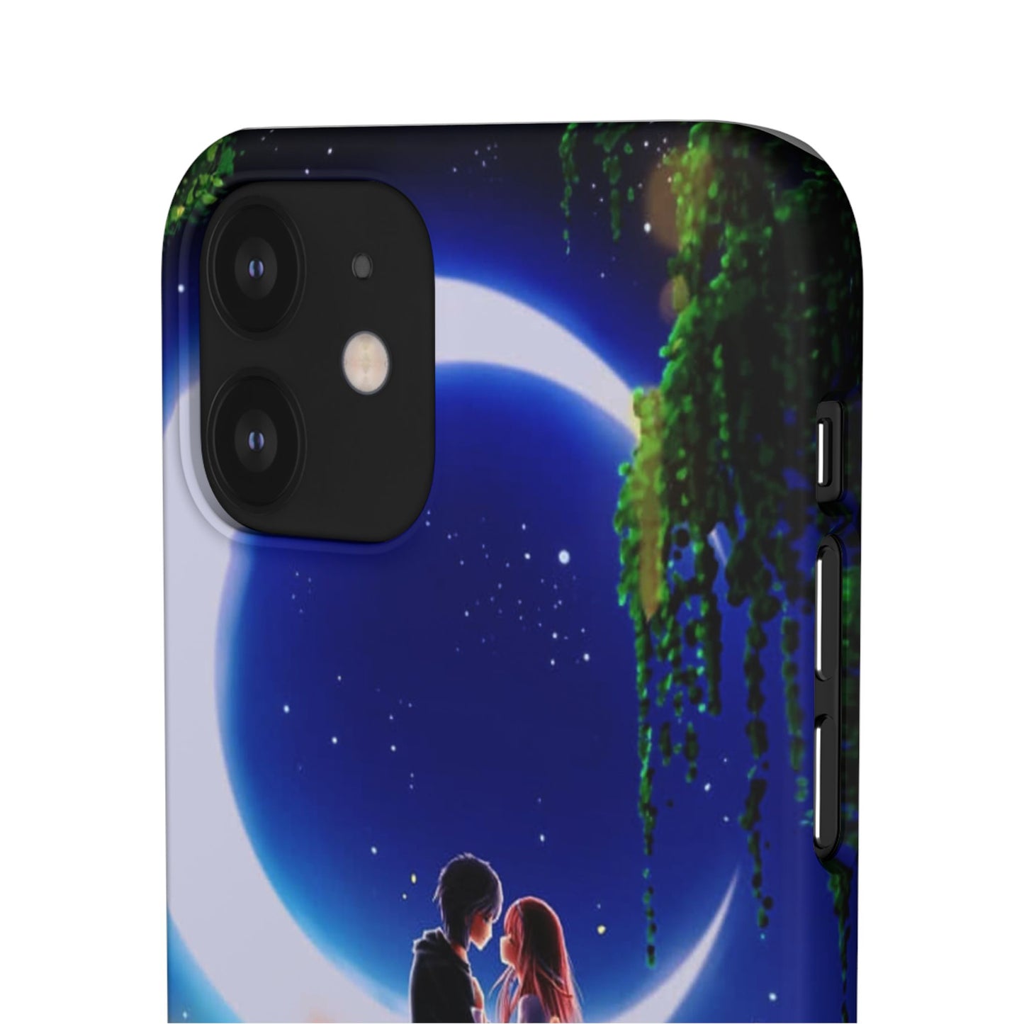 Moonlit Lovers Scene with Crescent Moon Case