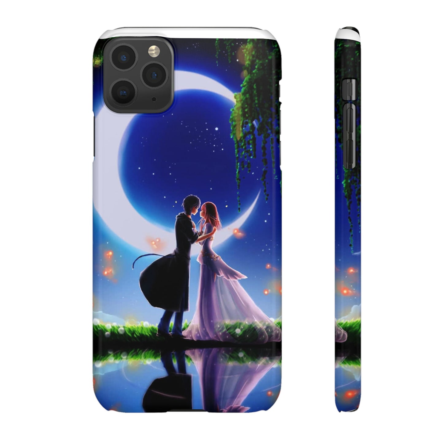 Moonlit Lovers Scene with Crescent Moon Case
