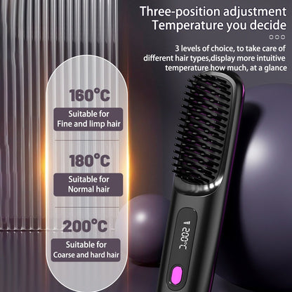 2 In 1 Hair Straightener Heated Brush